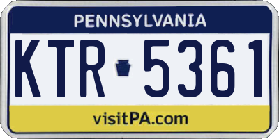 PA license plate KTR5361