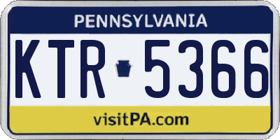 PA license plate KTR5366