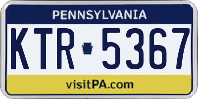 PA license plate KTR5367
