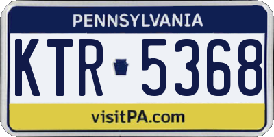 PA license plate KTR5368