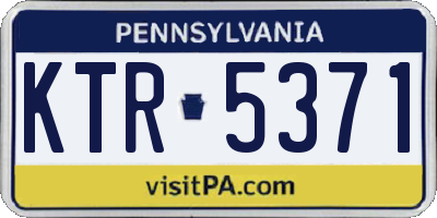 PA license plate KTR5371