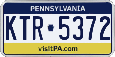 PA license plate KTR5372
