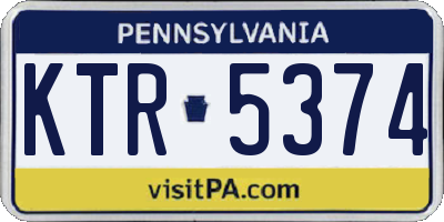 PA license plate KTR5374