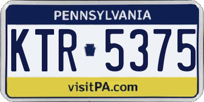 PA license plate KTR5375