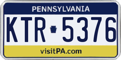 PA license plate KTR5376