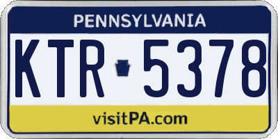 PA license plate KTR5378