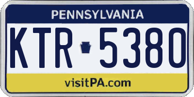 PA license plate KTR5380