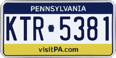 PA license plate KTR5381