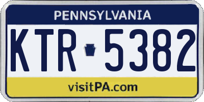 PA license plate KTR5382