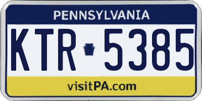 PA license plate KTR5385