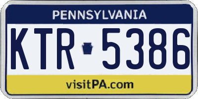 PA license plate KTR5386