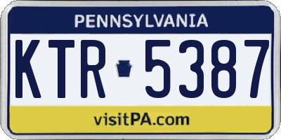 PA license plate KTR5387