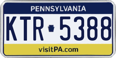 PA license plate KTR5388