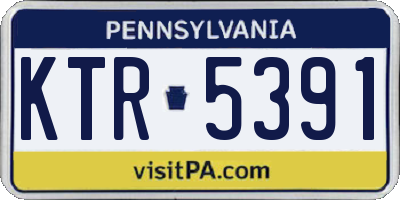 PA license plate KTR5391