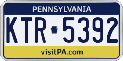 PA license plate KTR5392