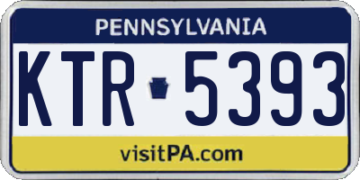 PA license plate KTR5393