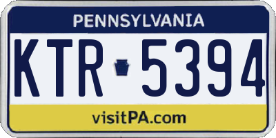 PA license plate KTR5394