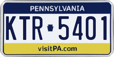 PA license plate KTR5401