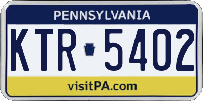 PA license plate KTR5402