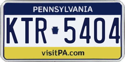 PA license plate KTR5404