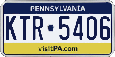 PA license plate KTR5406