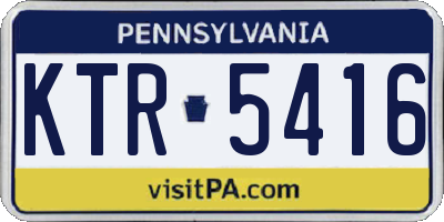 PA license plate KTR5416