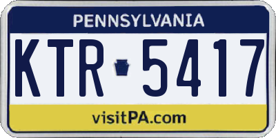 PA license plate KTR5417