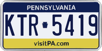 PA license plate KTR5419