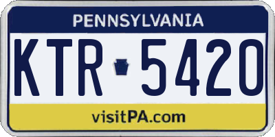 PA license plate KTR5420