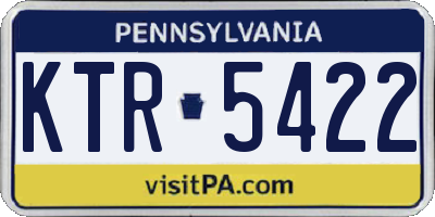 PA license plate KTR5422