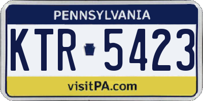 PA license plate KTR5423