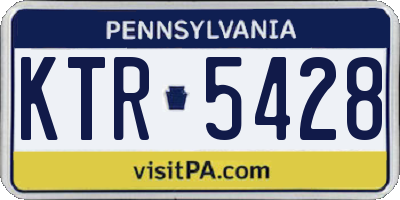 PA license plate KTR5428