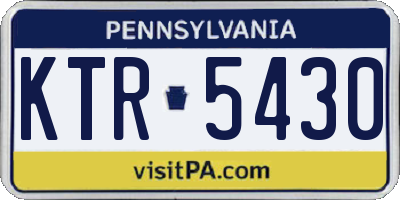 PA license plate KTR5430