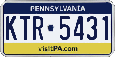 PA license plate KTR5431