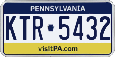 PA license plate KTR5432