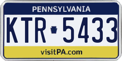 PA license plate KTR5433