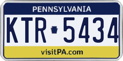 PA license plate KTR5434
