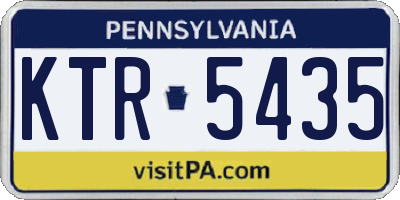 PA license plate KTR5435