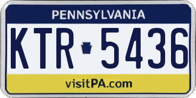 PA license plate KTR5436