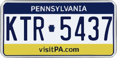 PA license plate KTR5437