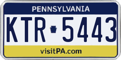 PA license plate KTR5443