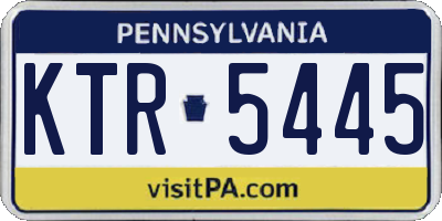 PA license plate KTR5445