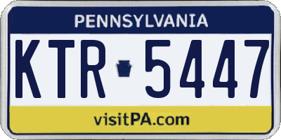 PA license plate KTR5447