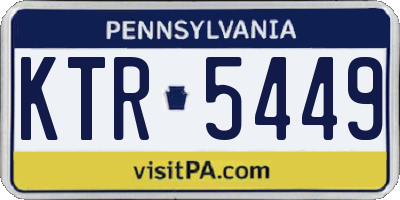 PA license plate KTR5449