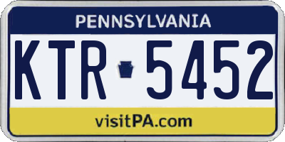 PA license plate KTR5452