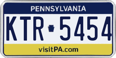 PA license plate KTR5454