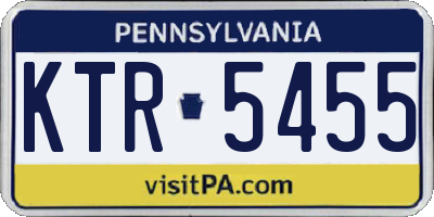 PA license plate KTR5455