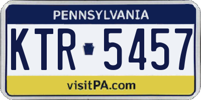 PA license plate KTR5457