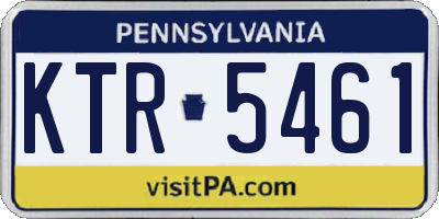 PA license plate KTR5461