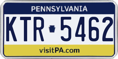 PA license plate KTR5462